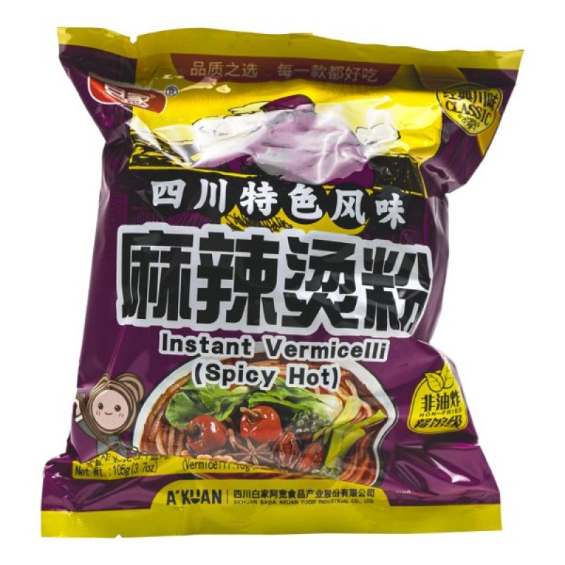 白家 白家陈记 麻辣烫粉丝 方便粉丝 麻辣烫味 105g/Instant Süßkartoffelnudeln 105g