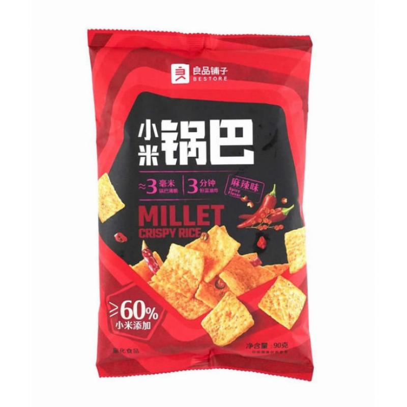 良品铺子 小米锅巴 麻辣味 90g/Hirsenkeks Mala 90g