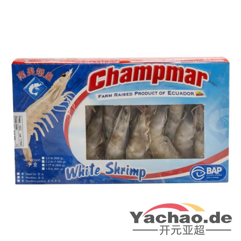 生鲜 冷冻 南美白对虾 有头有壳20/30 1kg/Ecuador Vannamei 20/30 ganz semi-IQF