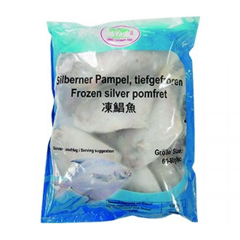 生鲜 冷冻 椰树牌 鲳鱼 60/80 含冰20% 约1kg/袋/Silberner Pampel, 60/80, 20% Glasiert,