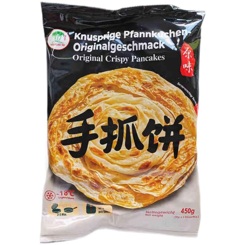 生鲜 冷冻 椰树牌 手抓饼 原味450g/TCT KnusprigePfannkuchen Original Geschmack