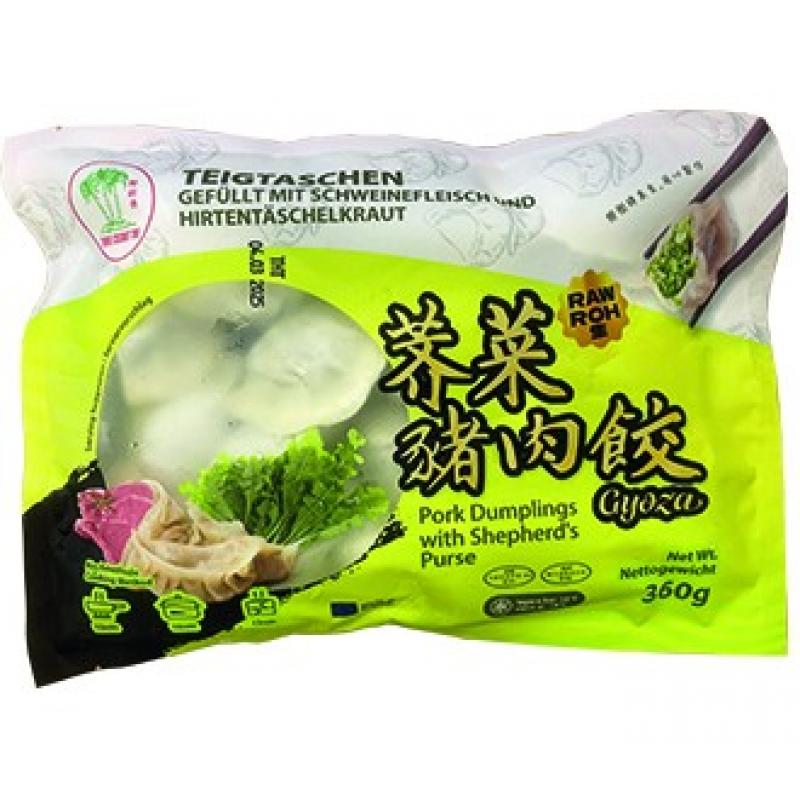 生鲜 冷冻 椰树牌 荠菜猪肉水饺360g/邮寄破损变质不售后Teigtaschen(Dumpling) m. Schweinefl+Hirtentäschel