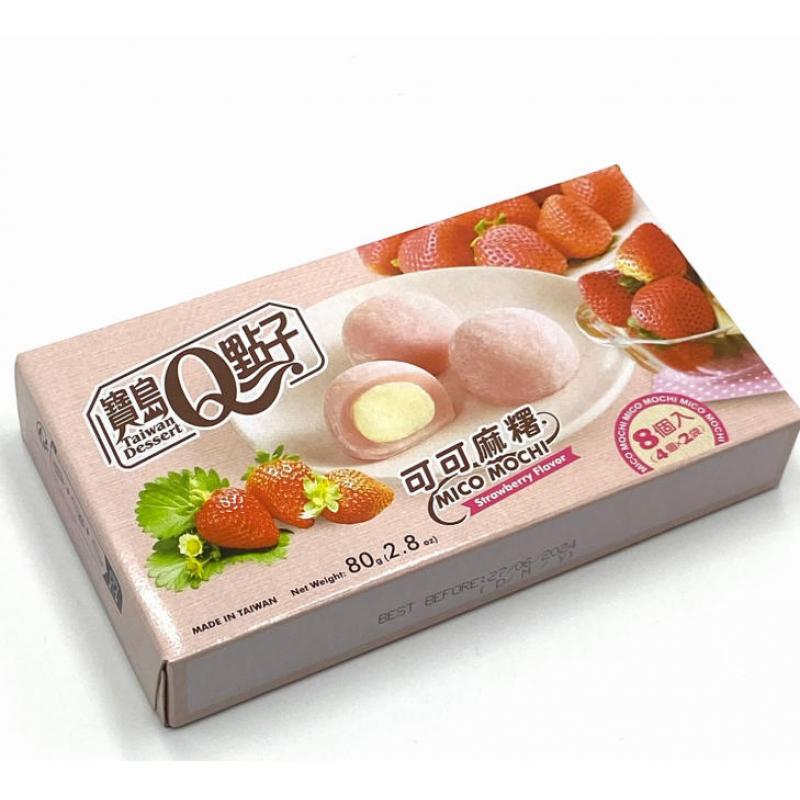 宝岛Q点子 麻薯 可可麻薯草莓味80g/CacaoMochiStrawberry Flavor