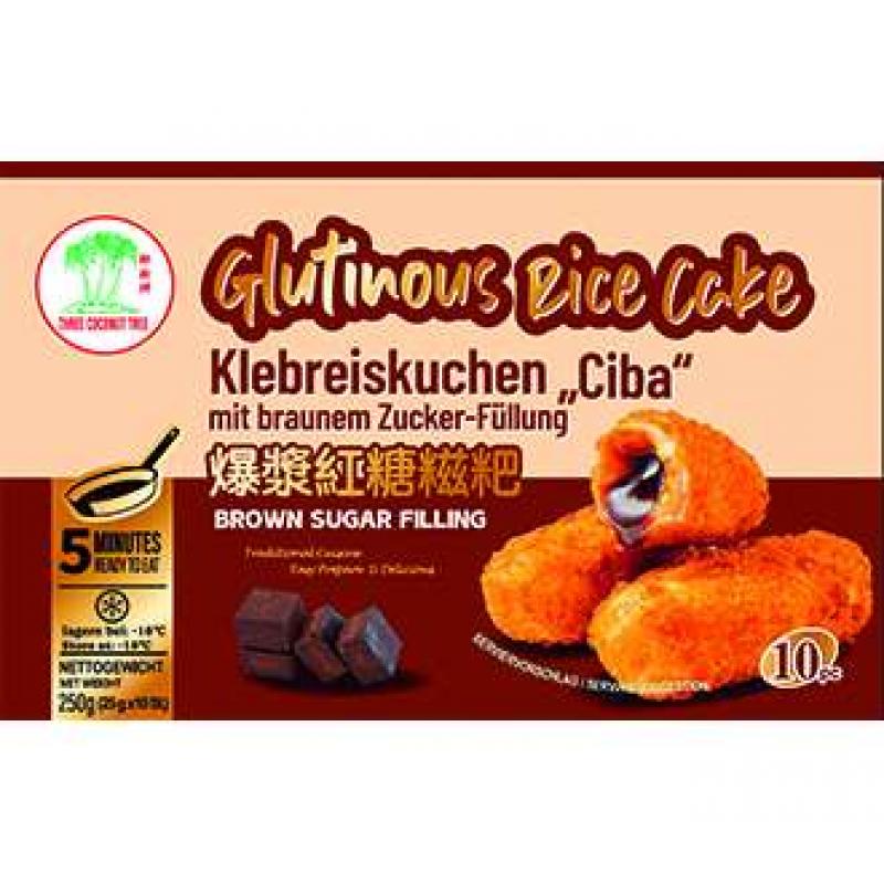 生鲜 冷冻 椰树牌 爆浆红糖糍粑250g/Klebreiskuchen Cibamit braunem Zucker-Füllung, tiefgefroren