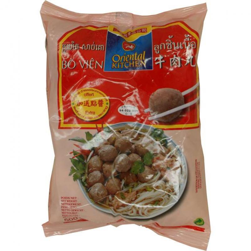 生鲜 冷冻 火锅丸子 万兴 大份量 牛肉丸500g/ORIENTAL Rindball (rot)Bo Vien