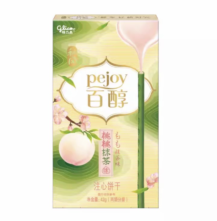 【München】百醇和风系列白桃抹茶味注心饼干  Keksstäbchen mit.Peach-Matcha Füllung 42g