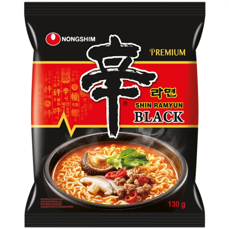 【München】农心辛拉面黑袋 Nongshim Rindfleisch Ramen Suppe scharf mit Knoblaucharoma    130g