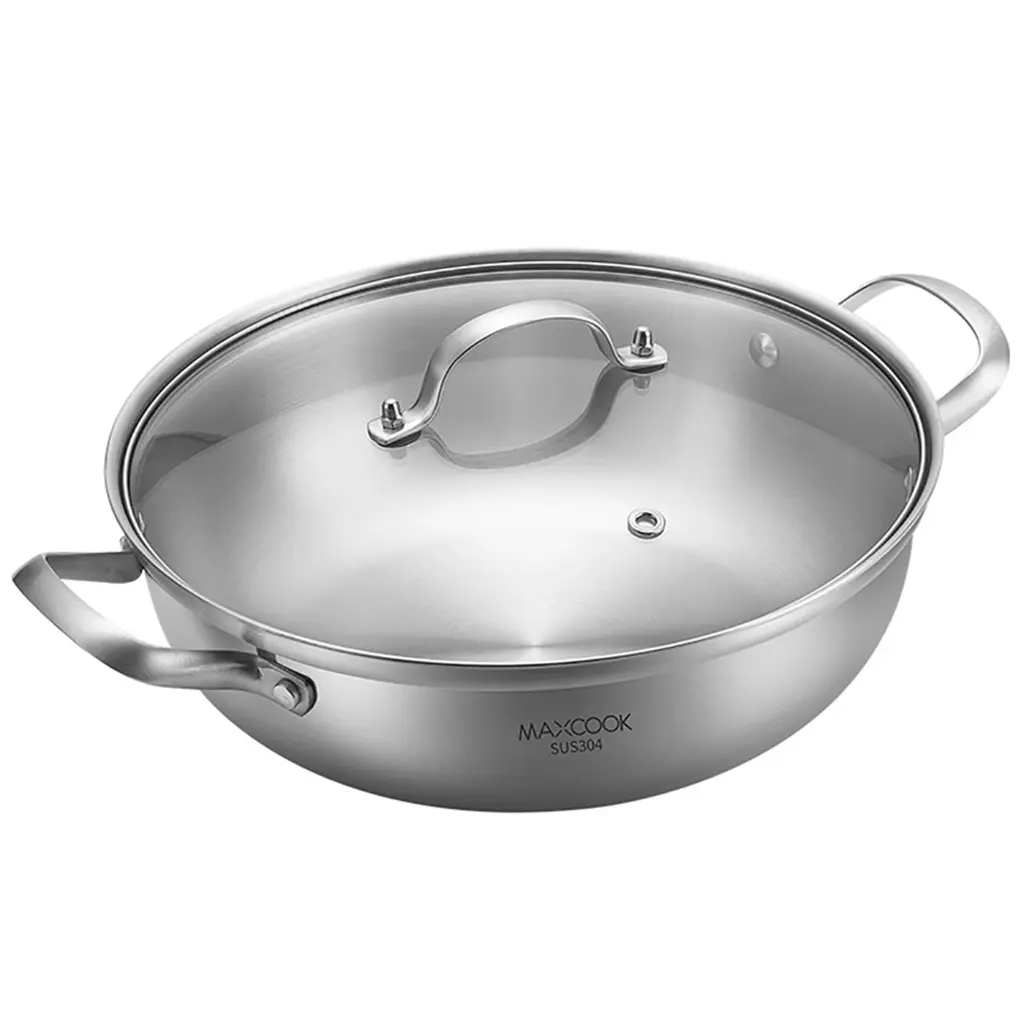 【München】304不锈钢带盖鸳鸯锅 Edelstahl Hotpot mit Deckel 28cm