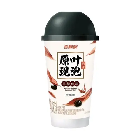 【München】香飘飘 原叶现泡奶茶黑糖珍珠 Milchtee mit frisch aufgebrühten Teeblättern & Braunzucker-Perlen 64g