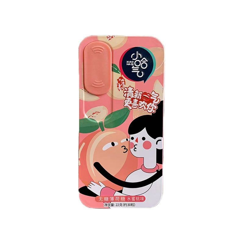 【München】小哈气 无糖薄荷糖水蜜桃味 Pfefferminzbonbons Pfirsich zuckerfrei 22g