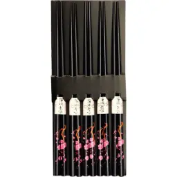 【München】樱花筷子 Essstäbchen Japanisch Schwarz 5 Paar Set